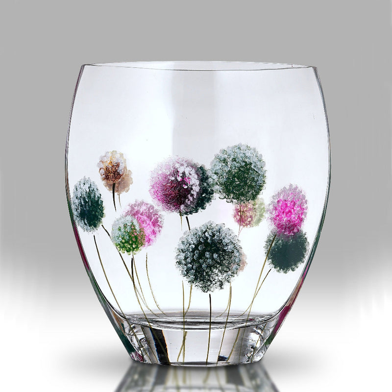 Nobile Dahlia Pom-Pom Curved Vase - 21cm