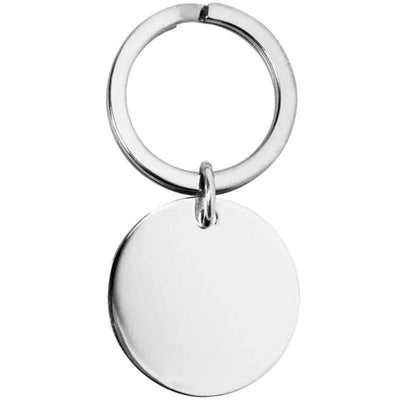 Round Keyring Silver Plated 28mm diameter EP9209 - Engraveitnow Ltd