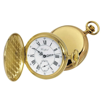 Swiss Movement Gold Plated Pocket Watch by Woodfords GP1009 - Engraveitnow Ltd