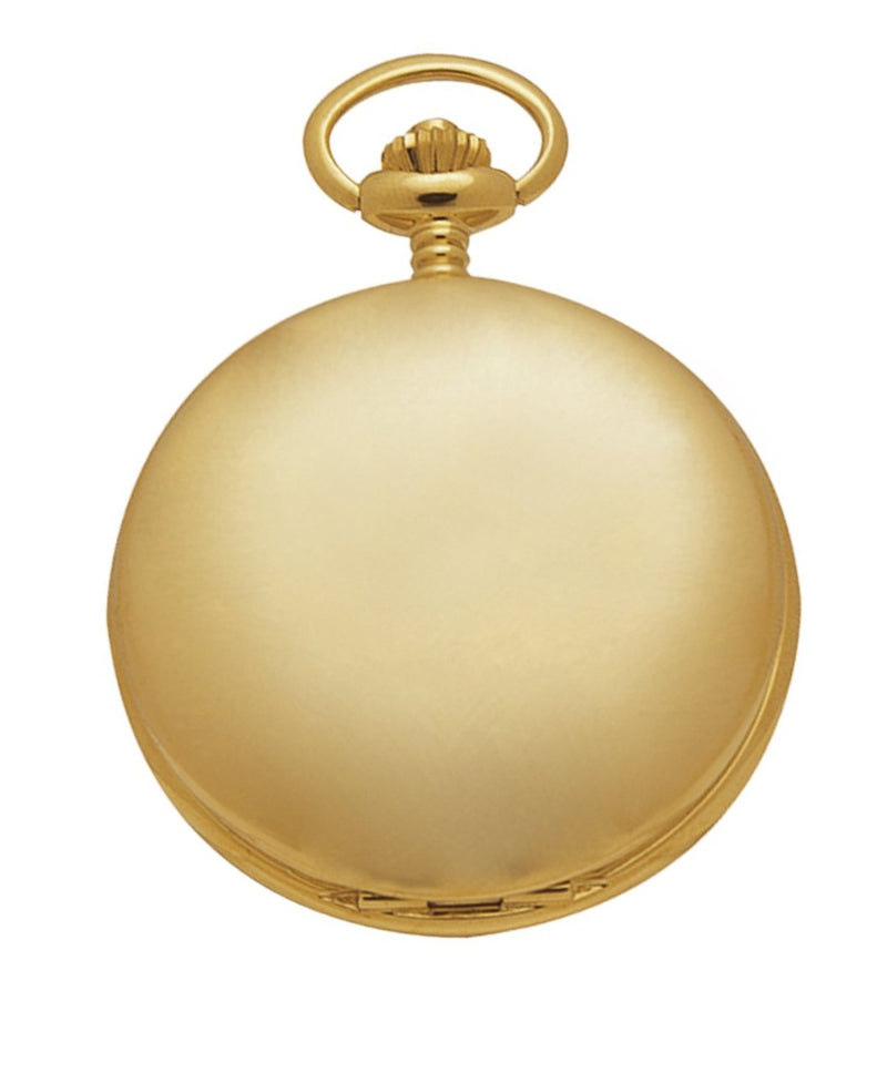 Gold Plated Twin Lid Full Hunter Skeleton Pocket Watch by Woodfords GP1063