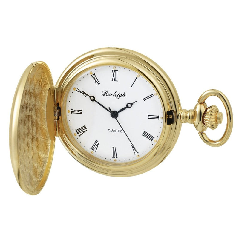 Budget Gold Plated Full Hunter Pocket Watch by Burleigh GP1230