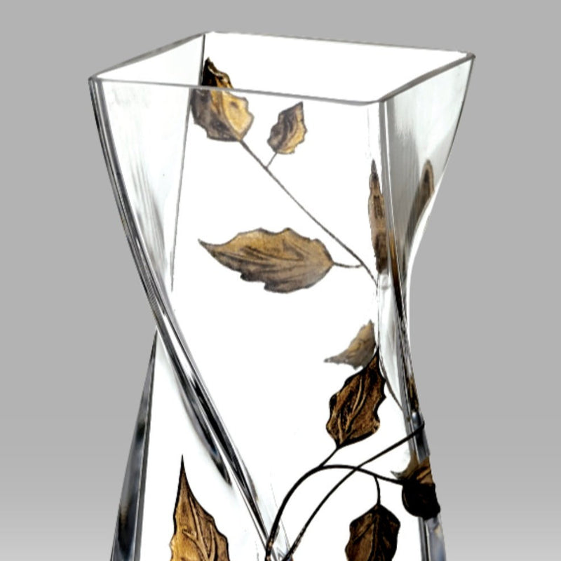 Nobile Gold Leaf Twist Vase - 20cm