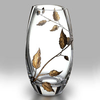 Nobile Gold Leaf Roundish Vase - 20cm