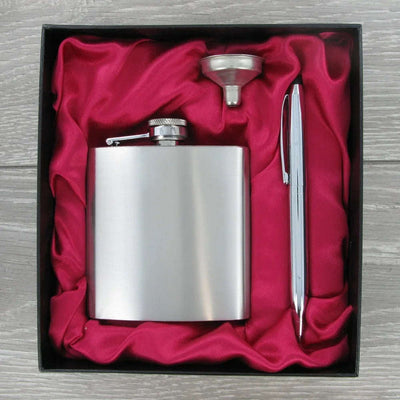 Hip Flask & Pen Gift Set - Engraveitnow Ltd