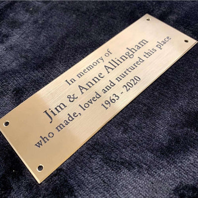 Polished Brass Plate 8" x 2" - Engraveitnow Ltd