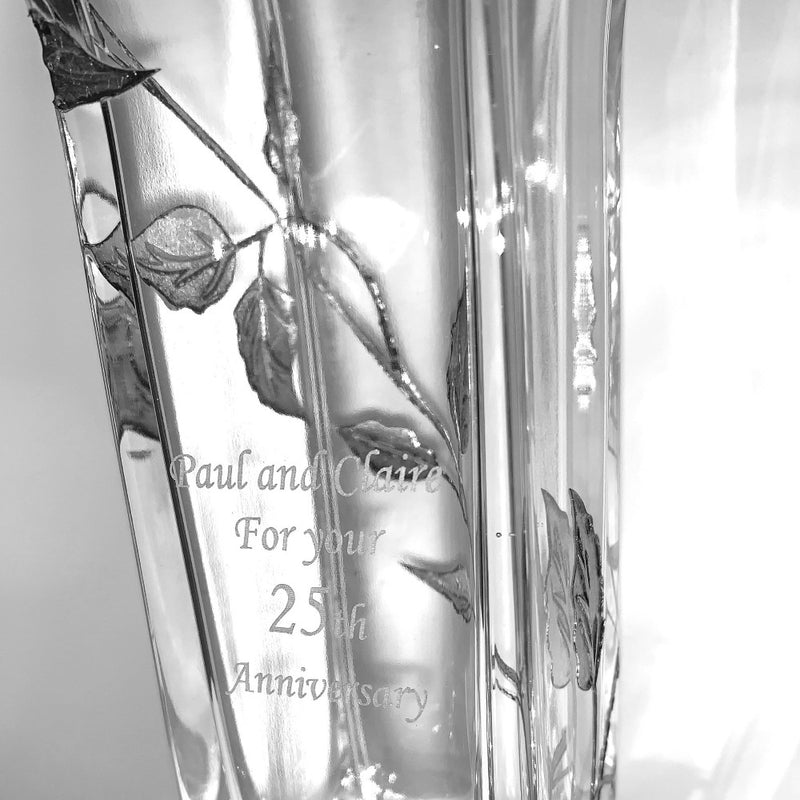 Nobile Silver Leaf Flared Vase - 22.5cm