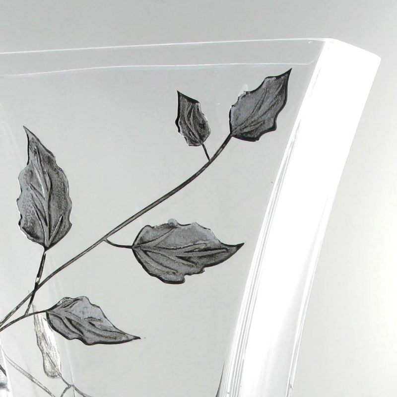 Nobile Silver Leaf Flat Flared Vase - 23cm