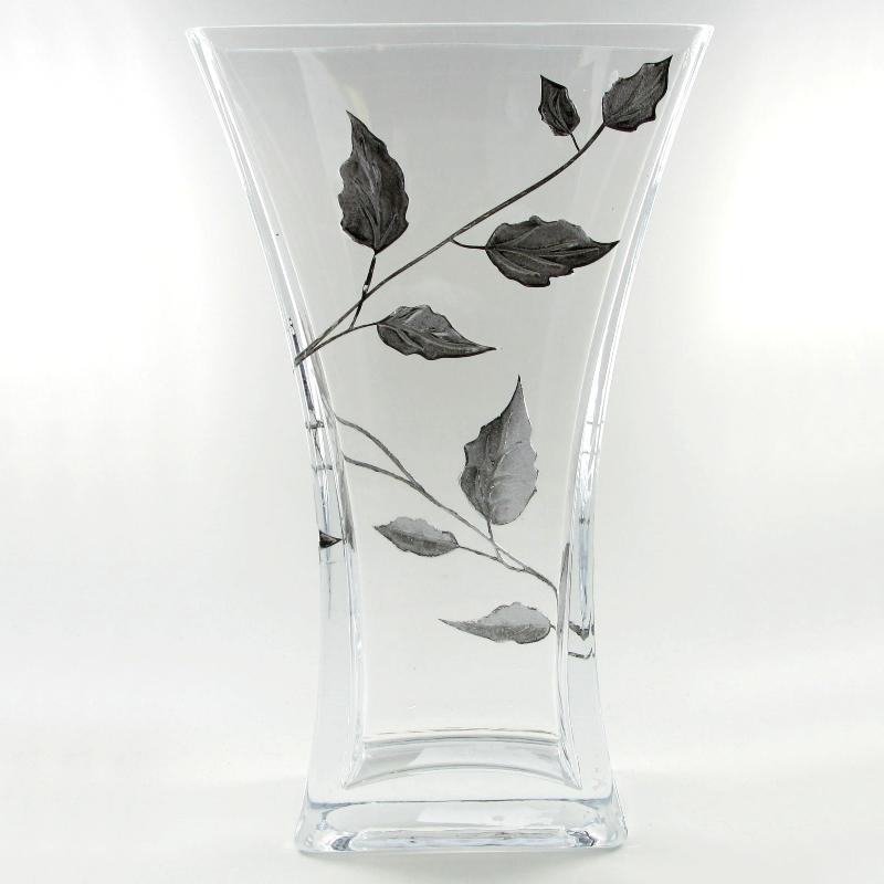 Nobile Silver Leaf Flat Flared Vase - 23cm
