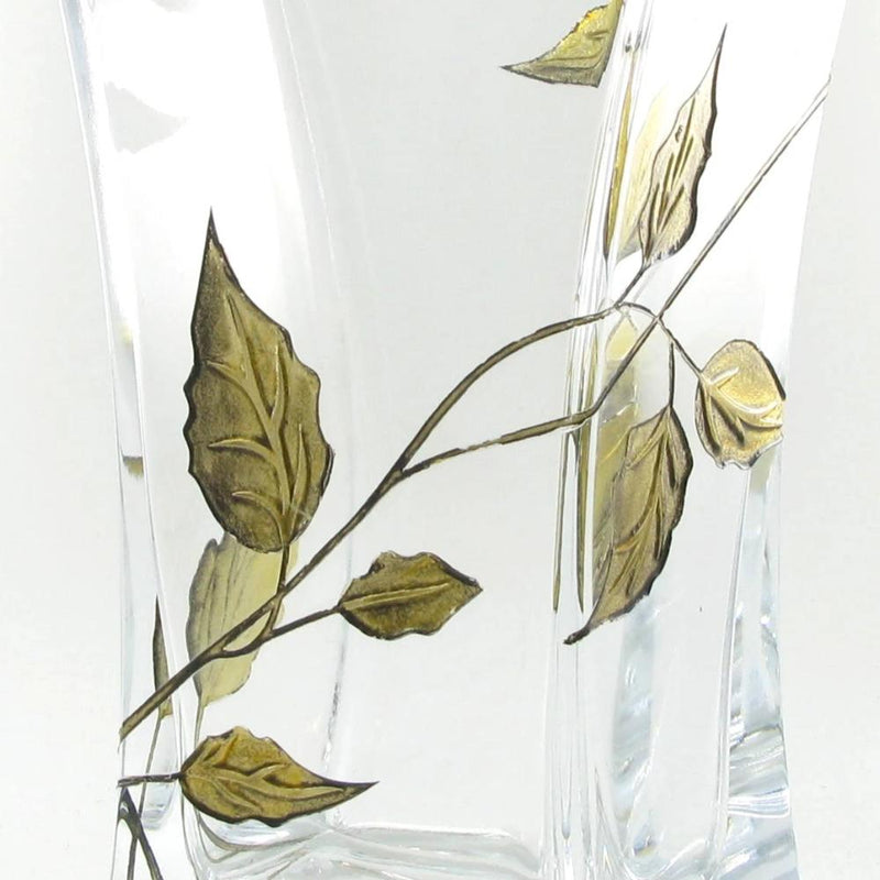 Nobile Gold Leaf Flat Flared Vase - 23cm