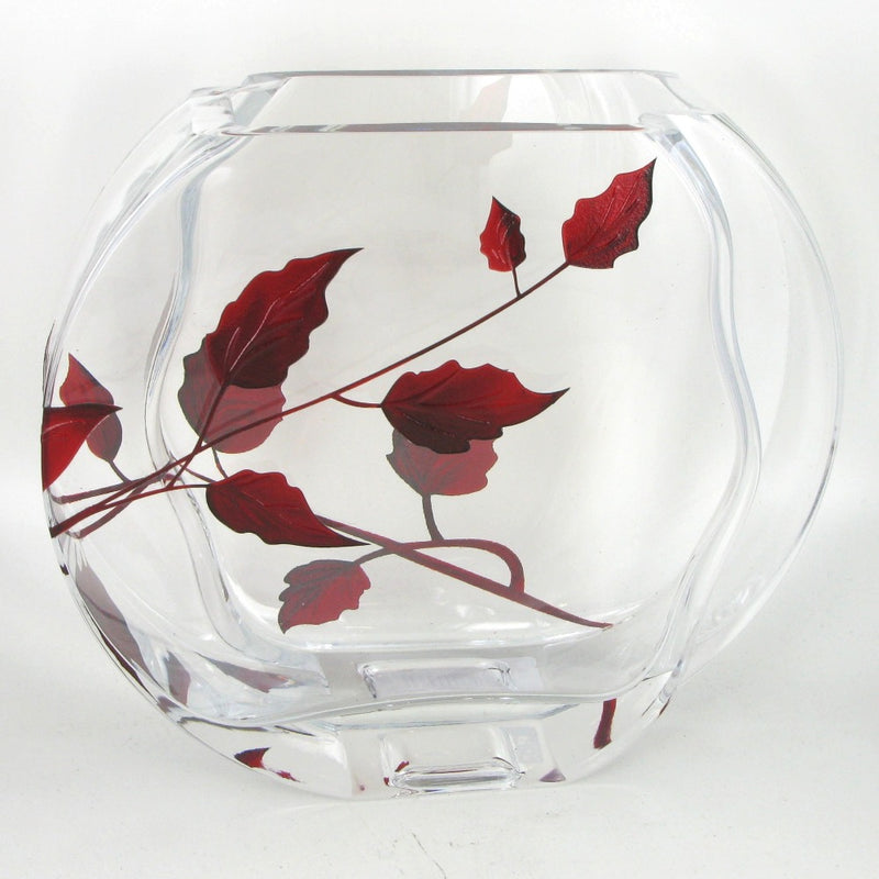 Nobile Ruby Leaf Circle Vase - 16cm