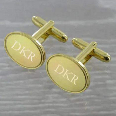 Plain Oval Swivel Gold Plated Cufflinks 10~66 - Engraveitnow Ltd