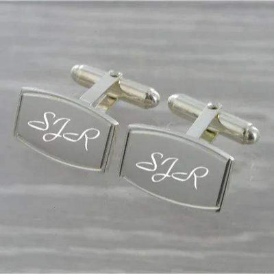 Rectangle Swivel Solid Silver Cufflinks 9186 - Engraveitnow Ltd