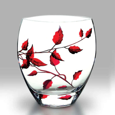 Nobile Ruby Leaf Curved Vase - 21cm - Engraveitnow Ltd