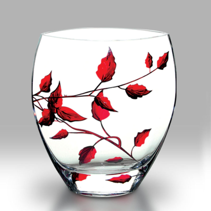Nobile Ruby Leaf Curved Vase - 21cm