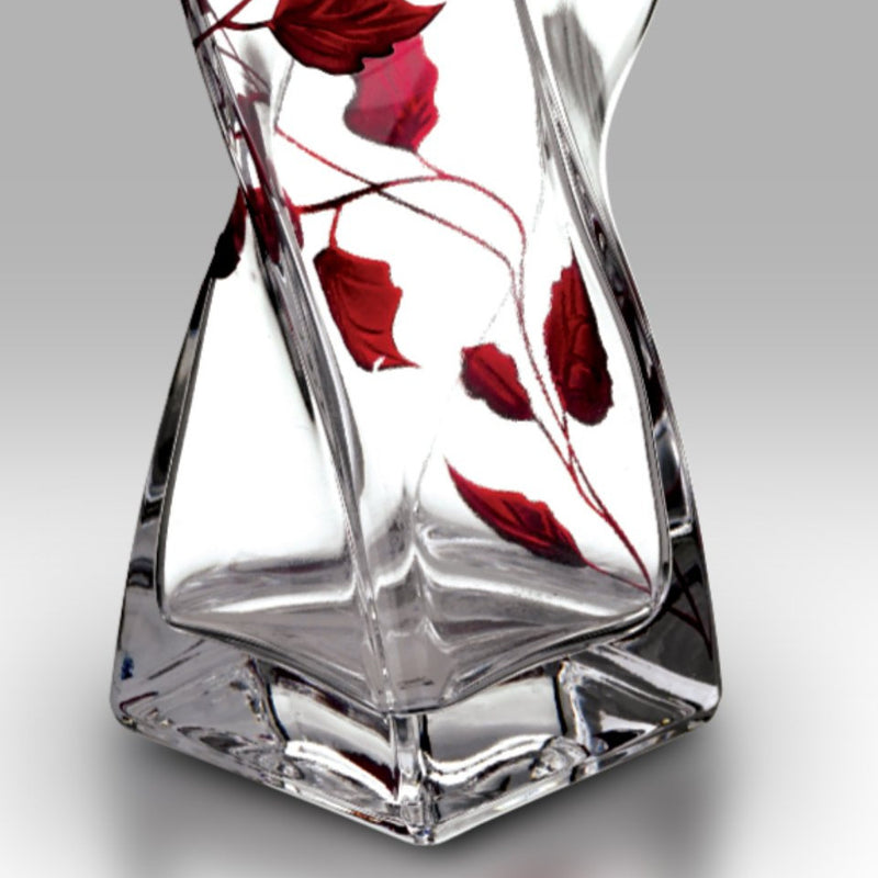 Nobile Ruby Leaf Twist Vase - 20cm
