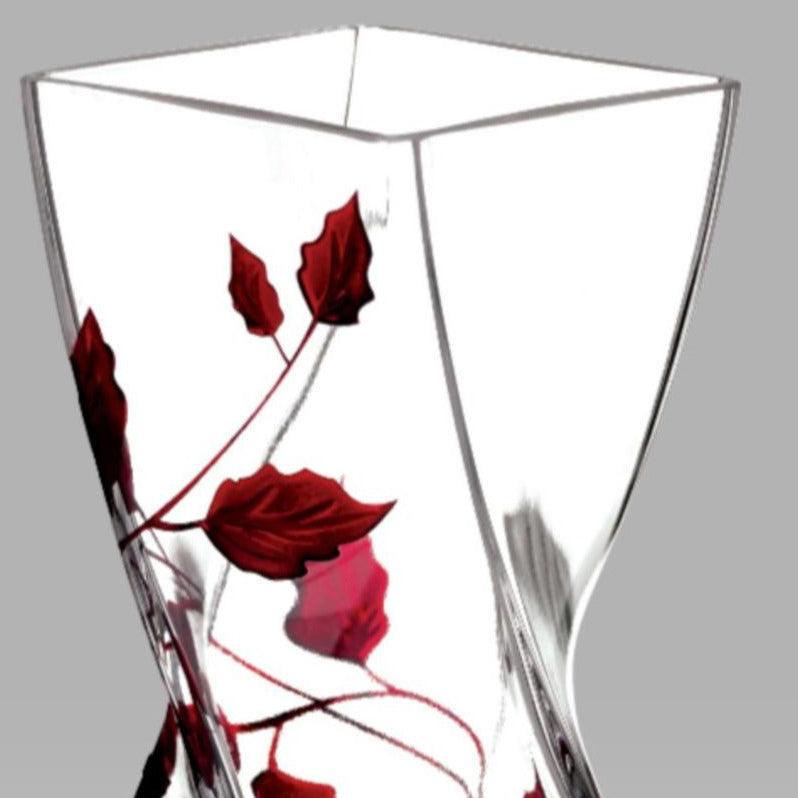 Nobile Ruby Leaf Twist Vase - 20cm
