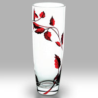 Nobile Ruby Leaf Cylinder Vase - 25cm