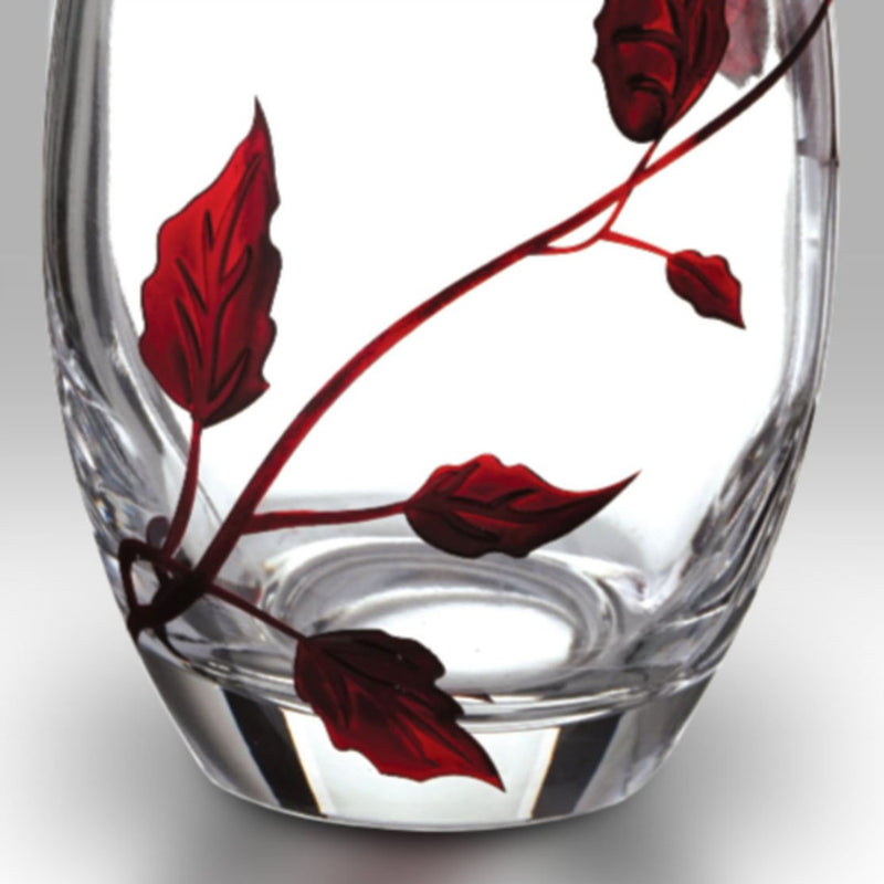 Nobile Ruby Leaf Roundish Vase - 20cm
