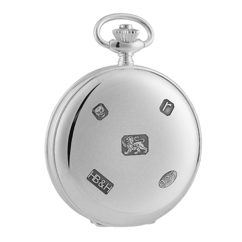 Solid Silver Twin Lid Pocket Watch by Woodfords SIL1104