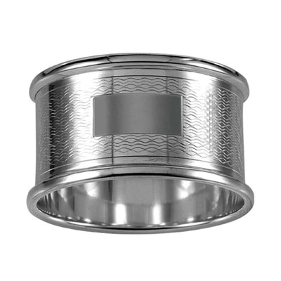 Napkin Ring Engine Turned 925 Solid Silver 4080 - Engraveitnow Ltd