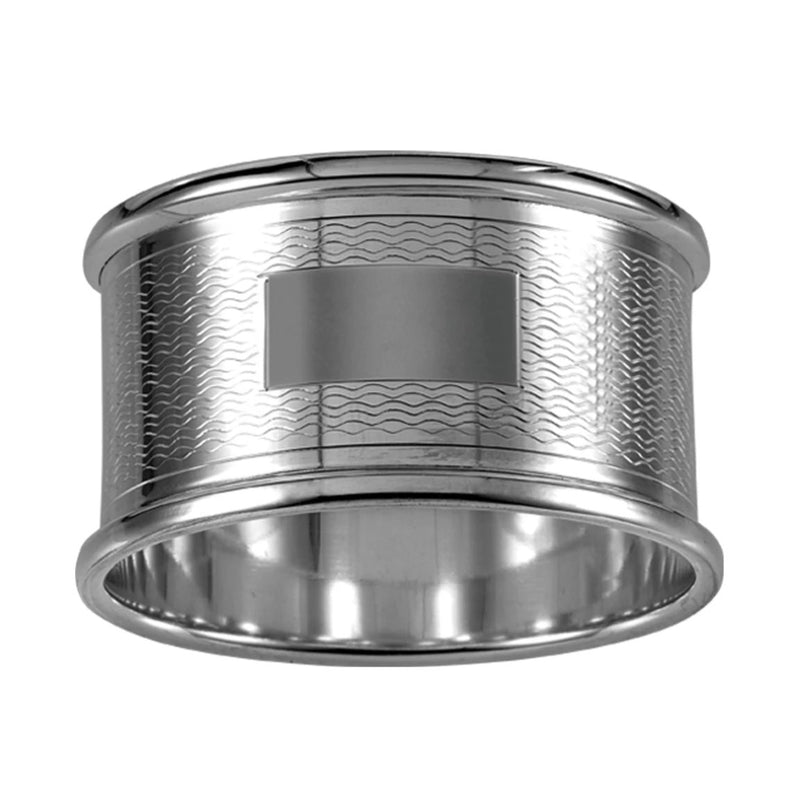 Napkin Ring Engine Turned 925 Solid Silver 4080
