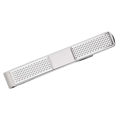 Tie Slide Engine Turned with Panel Solid Silver 7803 - Engraveitnow Ltd
