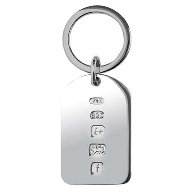 Large Round Topped Feature Hallmarked Keyring 8225 - Engraveitnow Ltd