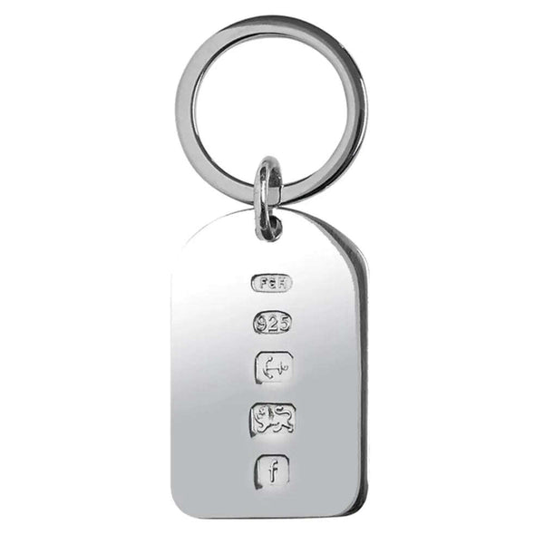 Large Round Topped Feature Hallmarked Keyring 8225