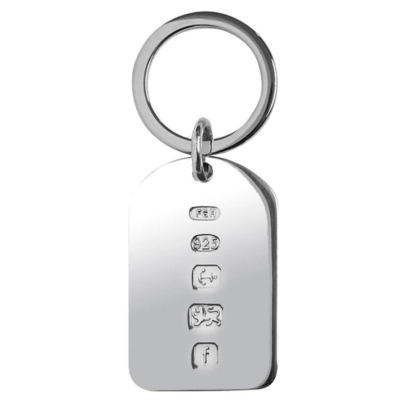 Large Round Topped Feature Hallmarked Keyring 8225