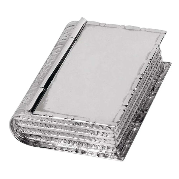 Pill Box Large Book Shape 925 Solid Silver 8825