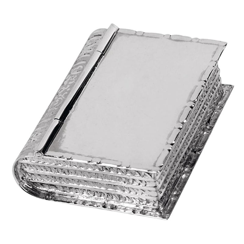 Pill Box Large Book Shape 925 Solid Silver 8825