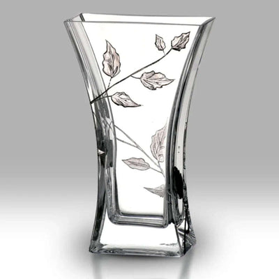 Nobile Silver Leaf Flat Flared Vase - 23cm - Engraveitnow Ltd