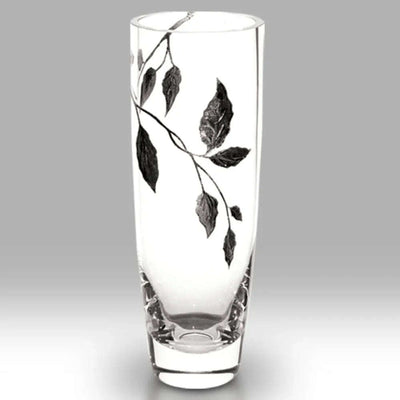 Nobile Silver Leaf Cylinder Vase - 25cm - Engraveitnow Ltd
