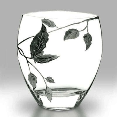 Nobile Silver Leaf Curved Vase - 21cm - Engraveitnow Ltd