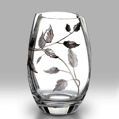 Nobile Silver Leaf Roundish Vase - 20cm - Engraveitnow Ltd