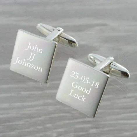 Square Swivel Solid Silver Cufflinks 9353