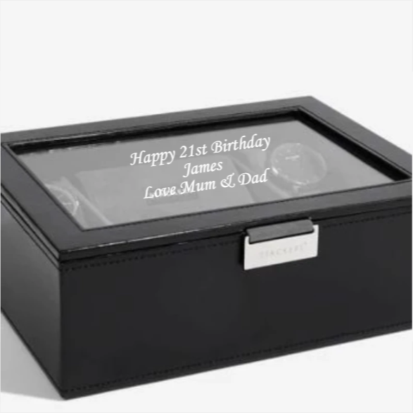 Stackers Executive Black 8 Piece Lidded Watch Box 73223