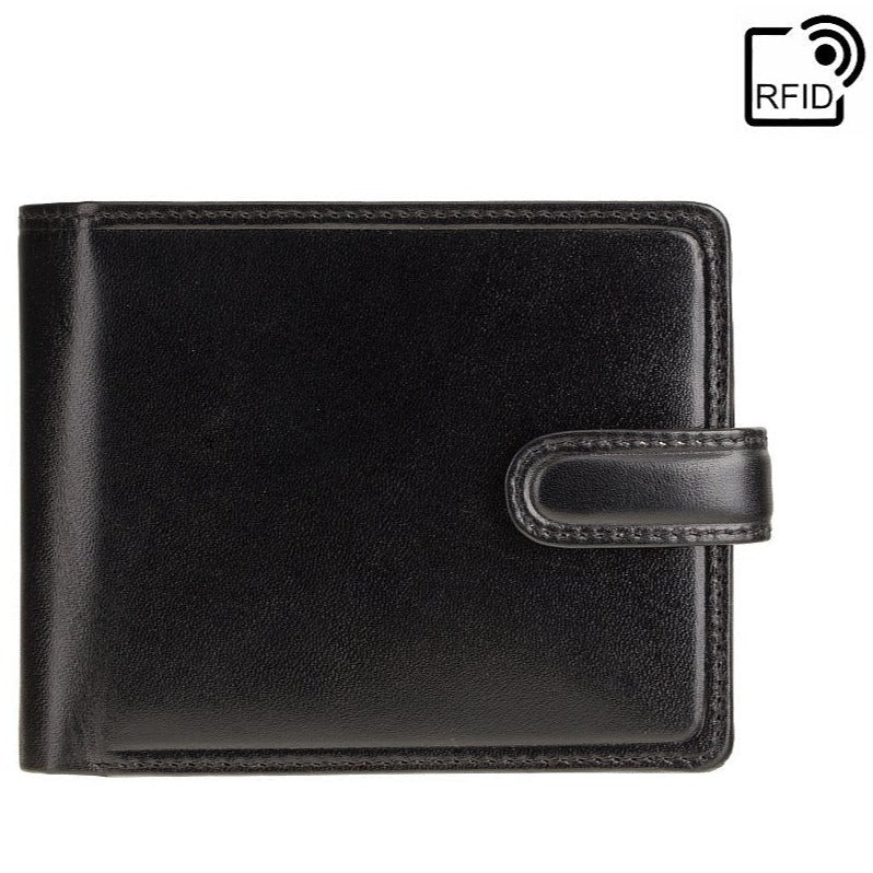 Free Engraving - Visconti Torino TR35 Luxury Black & Blue RFID Leather Wallet