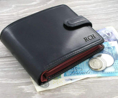 Visconti Torino TR35 Luxury Black & Red RFID Leather Wallet - Engraveitnow Ltd