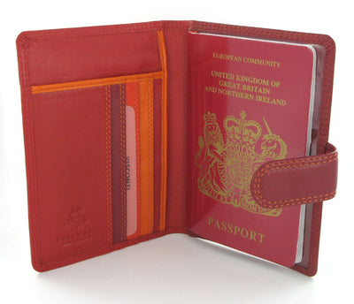 Visconti Rainbow Passport Holder RB75 Red Multi - Engraveitnow Ltd
