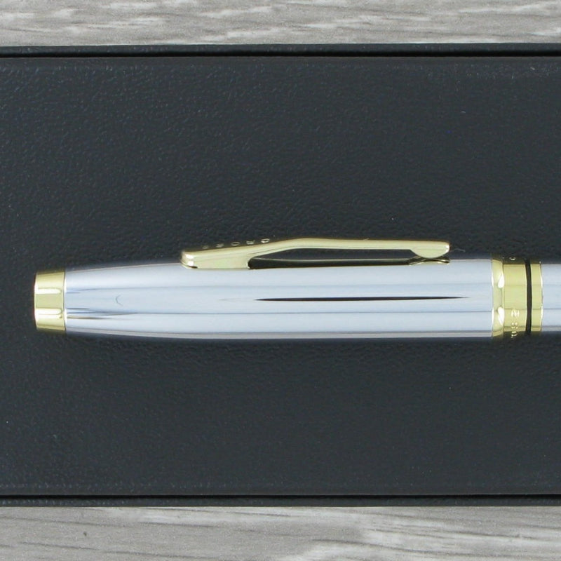 Personalised Cross AT0662-2 Coventry Chrome Gold Ballpoint Pen