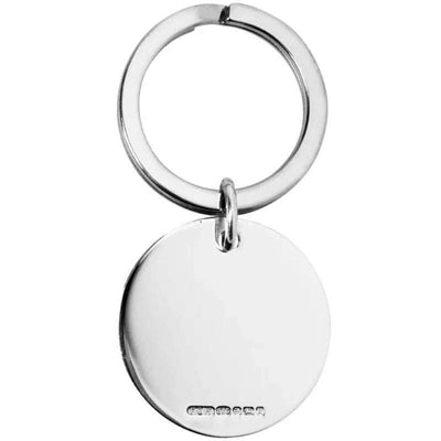 Round Keyring Solid Silver 28mm diameter 9155 - Engraveitnow Ltd