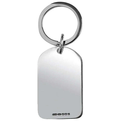 Hallmarked Silver 45mm Round Topped Keyring 8927 - Engraveitnow Ltd