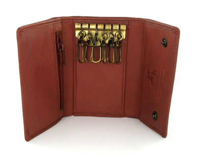 Visconti Polo Brown Leather Key Holder Wallet 1178 - Engraveitnow Ltd