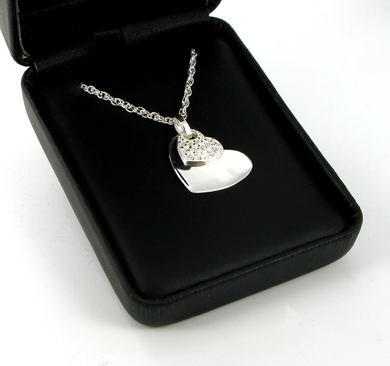 Double Hearts Pendant & 20" Prince Charles Chain with Presentation Box