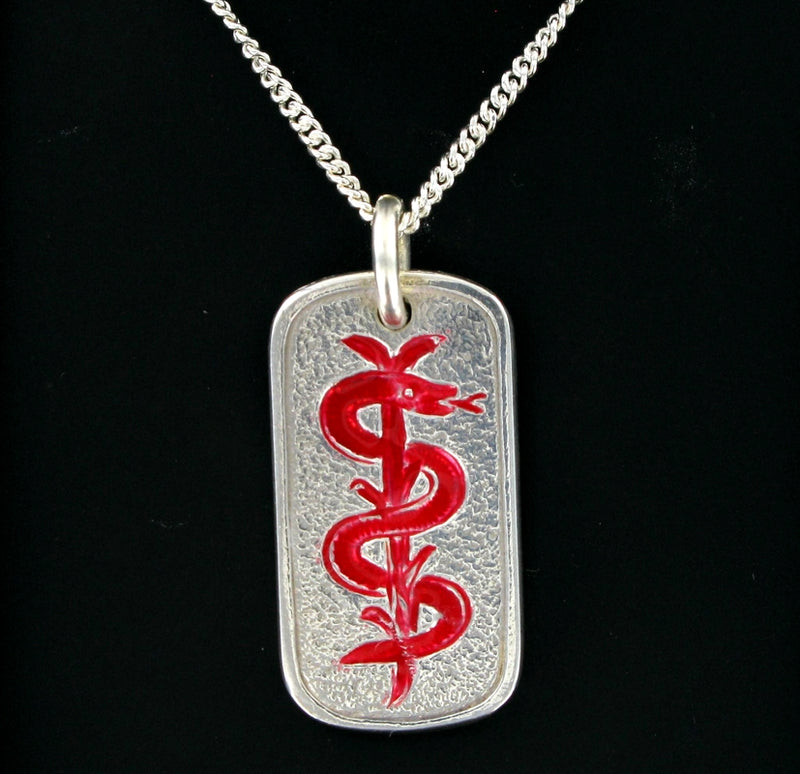 Medical Alert Dog Tag with 20" curb chain
