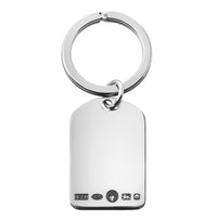 Hallmarked Silver 36mm Round Topped Keyring