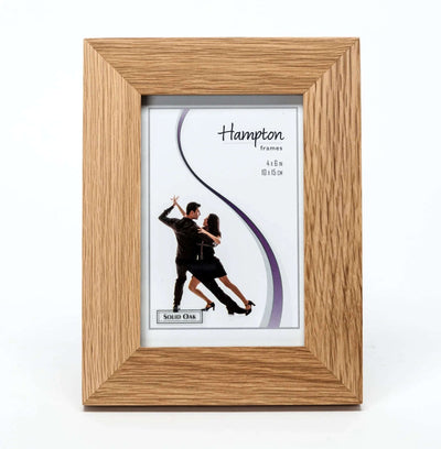 New England Solid Oak Wood 6" x 4" Portrait Photo Frame by Hampton - Engraveitnow Ltd