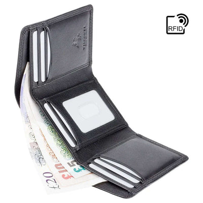 Visconti Heritage HT18 Black Bi-fold Wallet - Engraveitnow Ltd