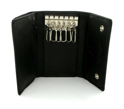 Visconti Polo Black Leather Key Holder Wallet 1178 - Engraveitnow Ltd